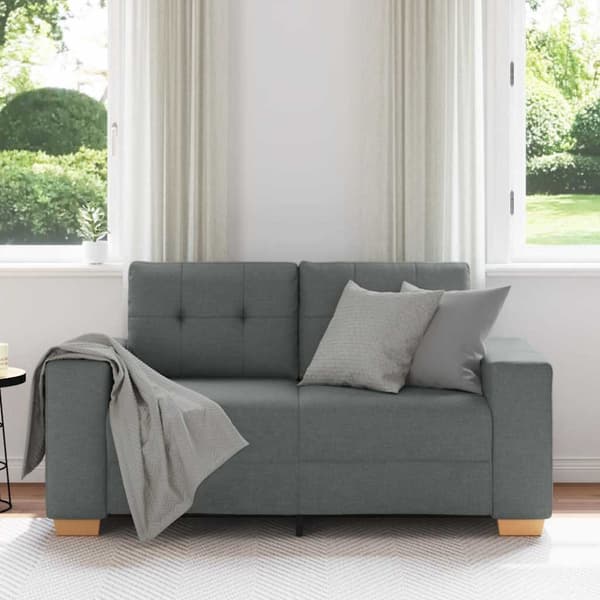 Loveseat soffa mörkgrå 160x77x82 cm tyg