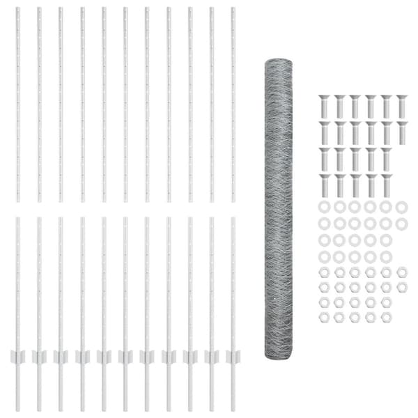 Stängsel med stolpe Silver 1,5 x 25 m Stål