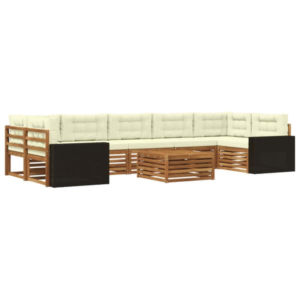 Utomhussoffset 8 pcs Naturlig och Grädde