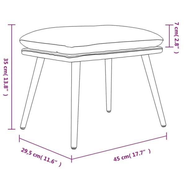 Fotpall ljusgrå 45x29,5x35 cm sammet