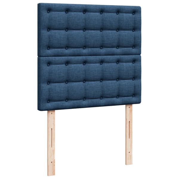 Ramsäng med madrass blå 100x200 cm tyg