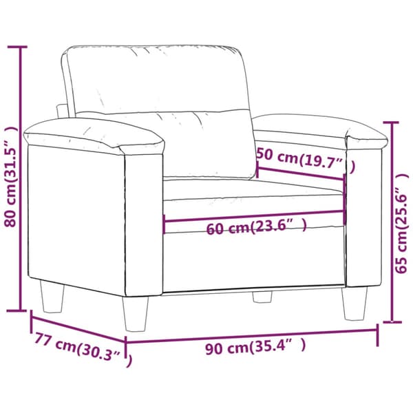 Fåtölj Gräddvit 60 cm konstläder