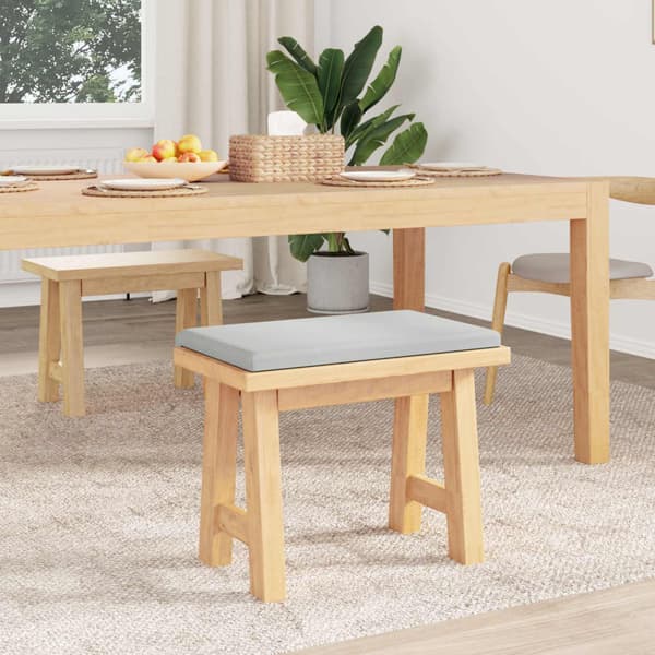 Bänk kudde Texturerad Sammet Ljusgrå Djup 35 cm