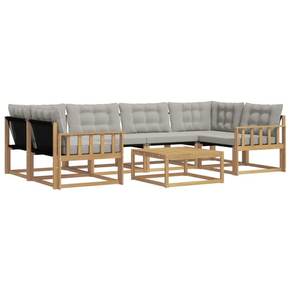 Utomhussoffset 7 pcs Vit och ljusgrå 79 x 79 x 37 cm