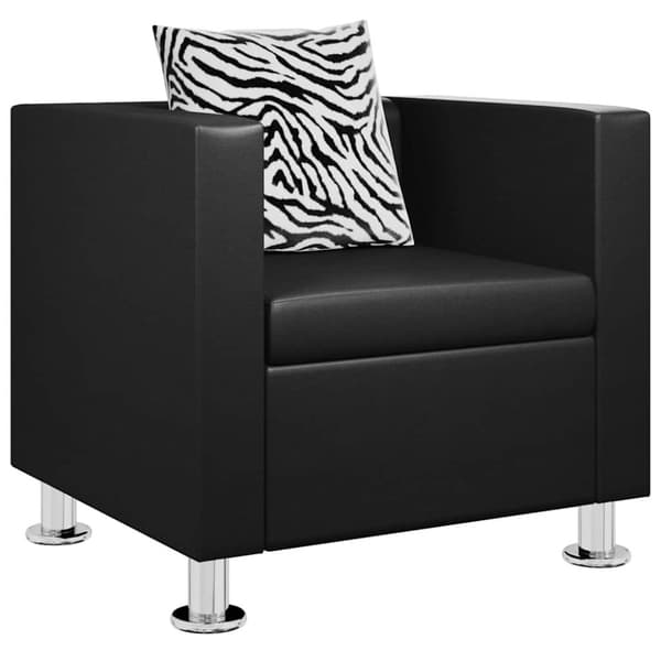 Fåtölj svart konstläder