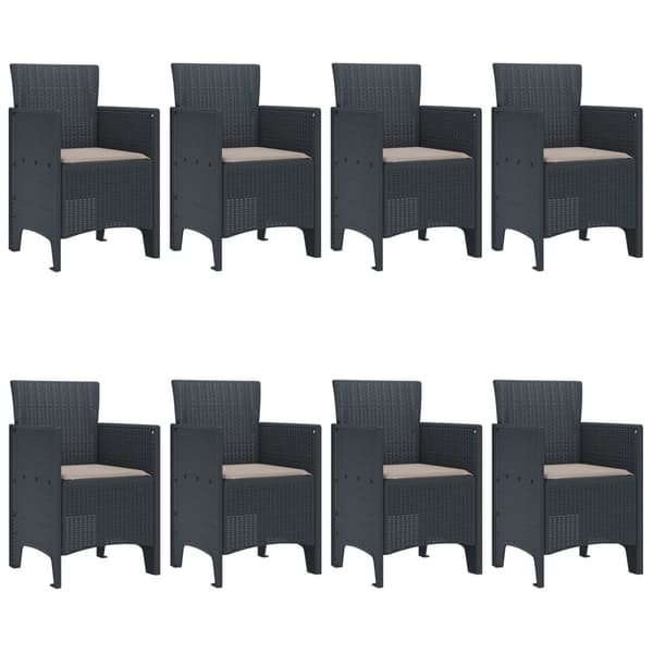 Trädgårdsmöbelset 9 pcs Antracit Polypropylen
