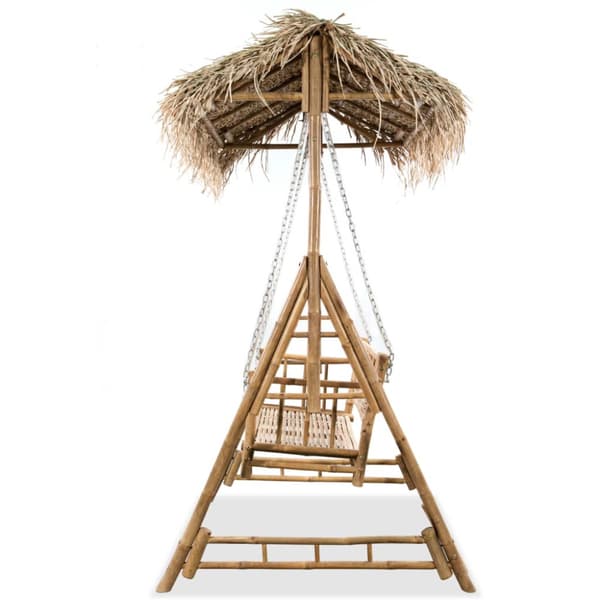 2-sits hammock med palmblad bambu 202 cm