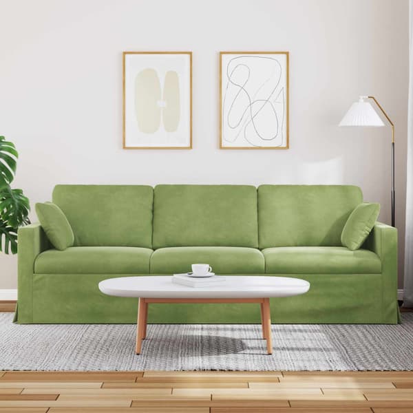 Soffa Ljusgrön 228 x 78 x 80 cm Sammet