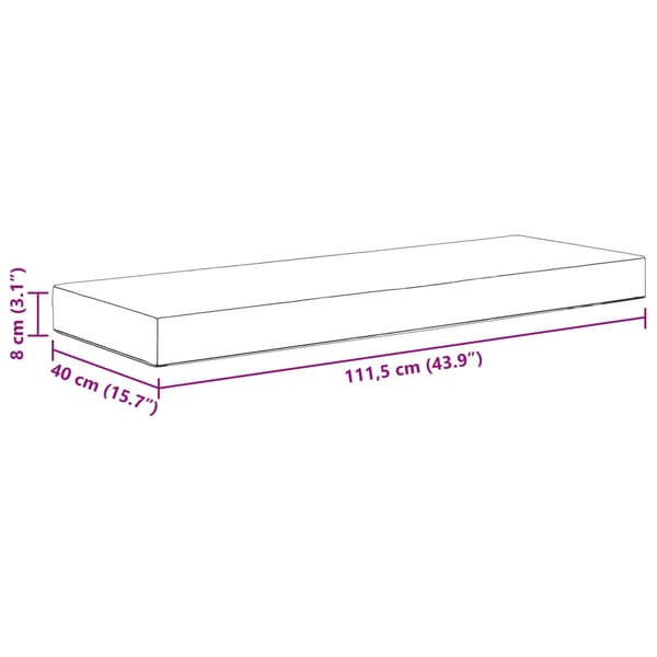 Utomhus sitskudde Grå 111,5 x 40 x 8 cm 100% Polyester