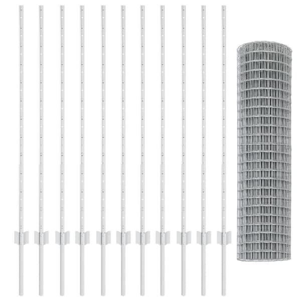 Stängsel med stolpe Silver 1,2 x 25 m Stål