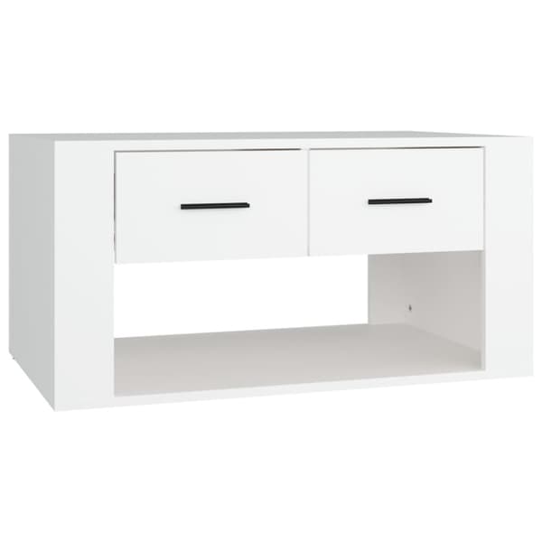 Soffbord vit 80x50x40 cm konstruerat trä