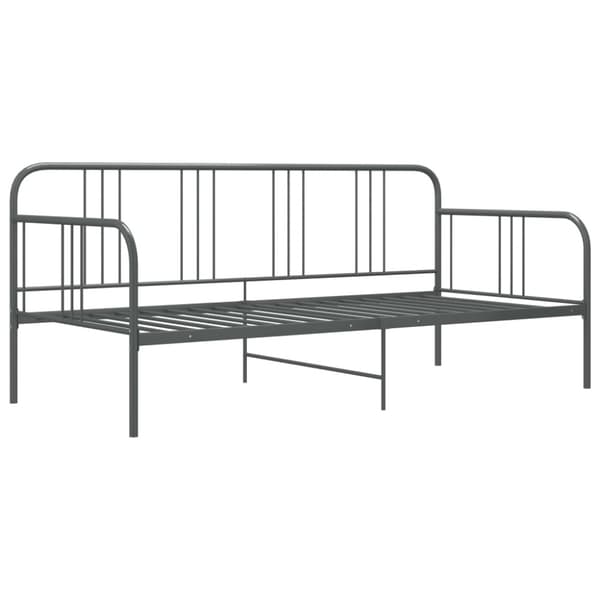 Sängram bäddsoffa grå metall 90x200 cm