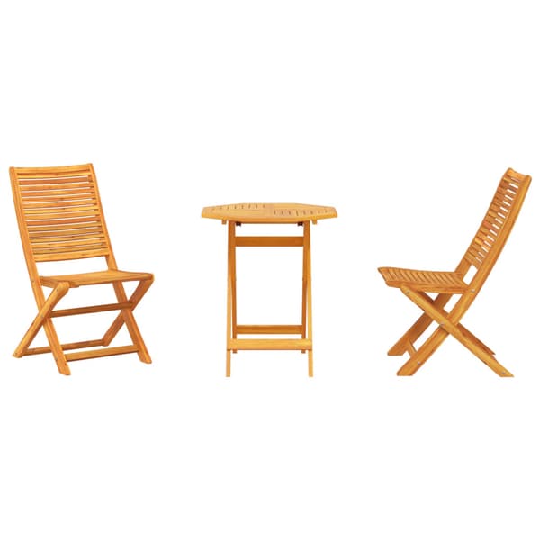 Fällbart bistroset 3 pcs Brun Massivt Akaciaträ