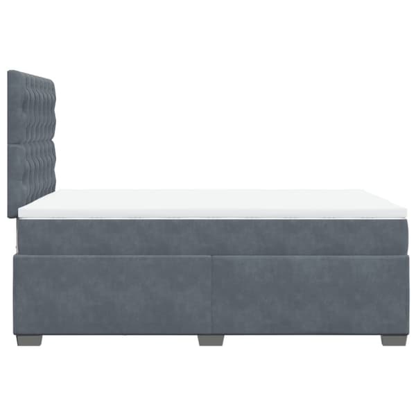 Ramsäng med madrass mörkgrå 120x190 cm sammet