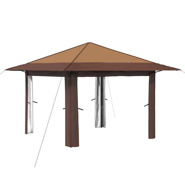 Paviljong utan sidovägg Beige och brun