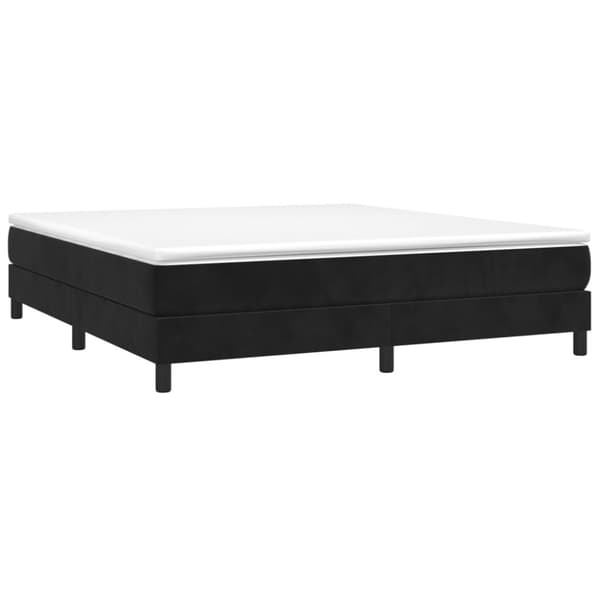 Boxspring-sängram svart 160x200 cm sammet