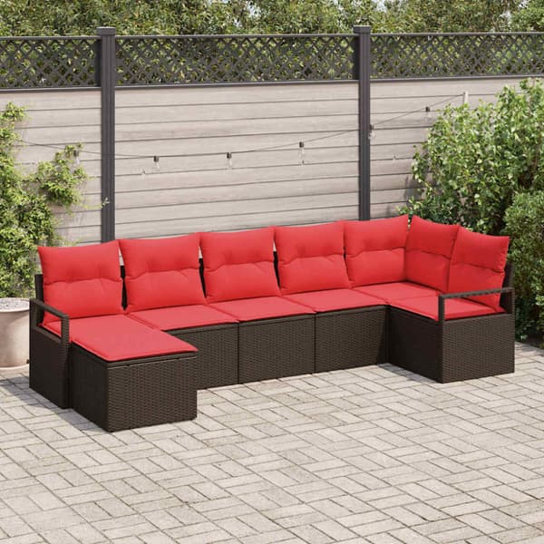 Soffset med kudde 7 pcs Brun konstrotting