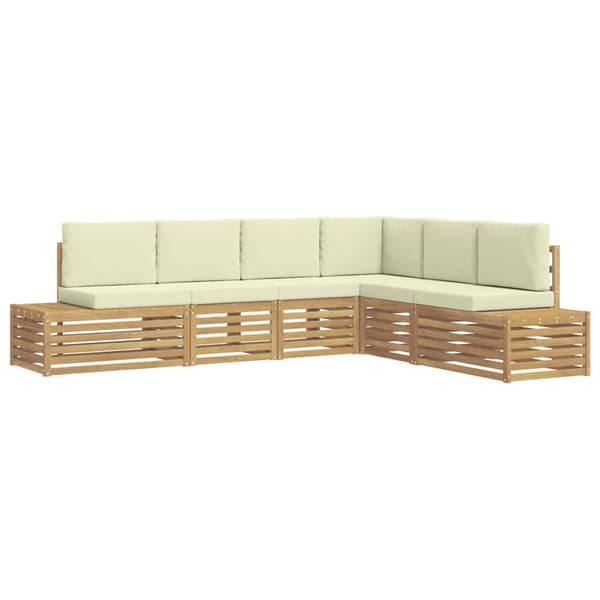 Utomhussoffset med kudde Vit 273 x 213,5 x 73 cm Polyester