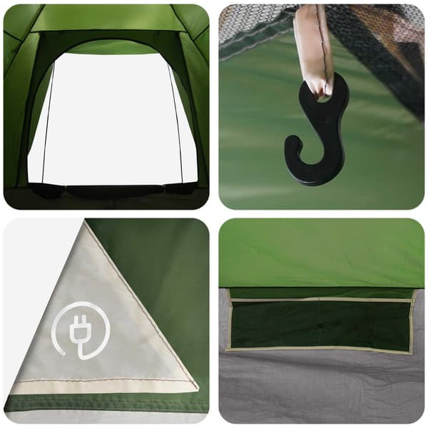 Campingtält med tak Grön 2-manna Polyester och Stål