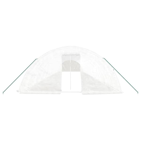 Växthus med stålram vit 110 m² 22x5x2,3 m