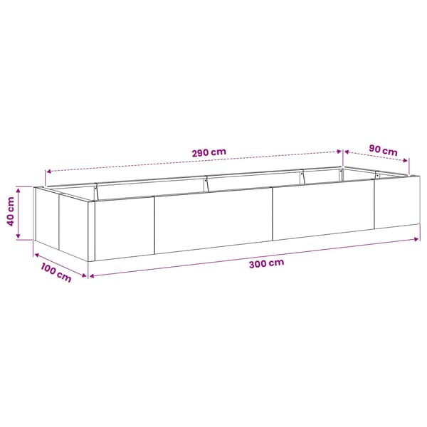 Stödvägg 8 st 300 x 100 x 40 cm Rostfritt stål Silver