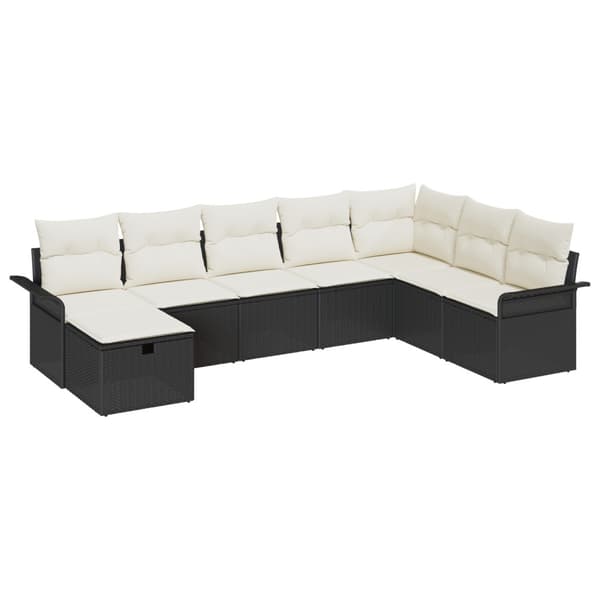 Trädgårdsoffset 8 st Poly rattan