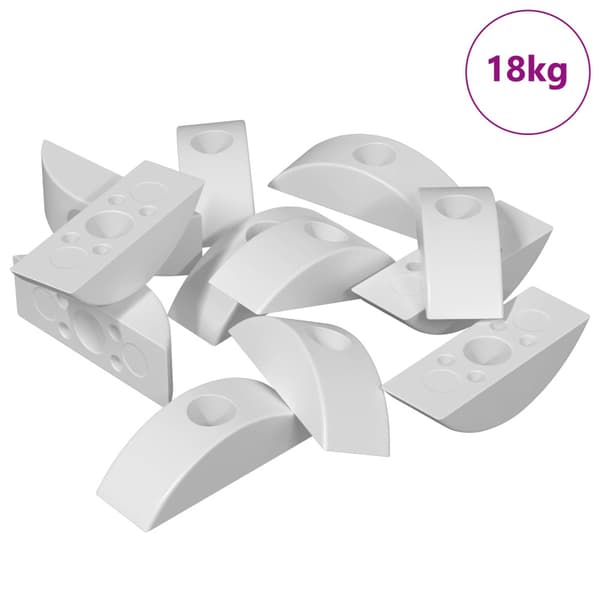 Halvmånebricka 18 pcs Vit M6 Polypropylen