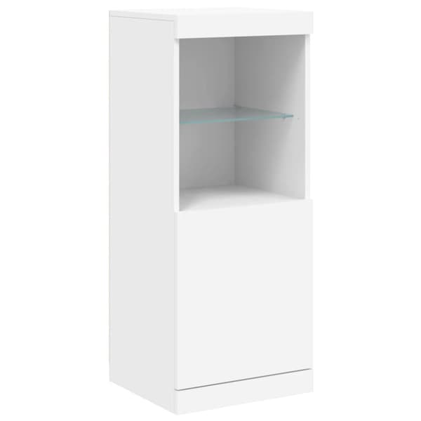Skänk med LED-belysning vit 41x37x100 cm