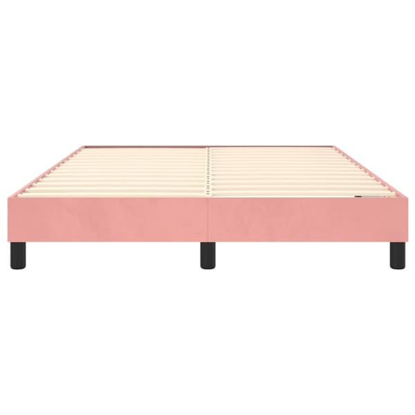 Boxspring-sängram rosa 140x190 cm sammet