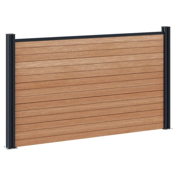 Stängselpanel WPC och aluminium Brun