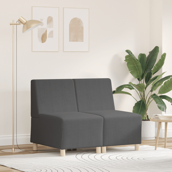 Modulsofa utan armstöd 2 pcs Mörkgrå 55 x 74 x 82 cm