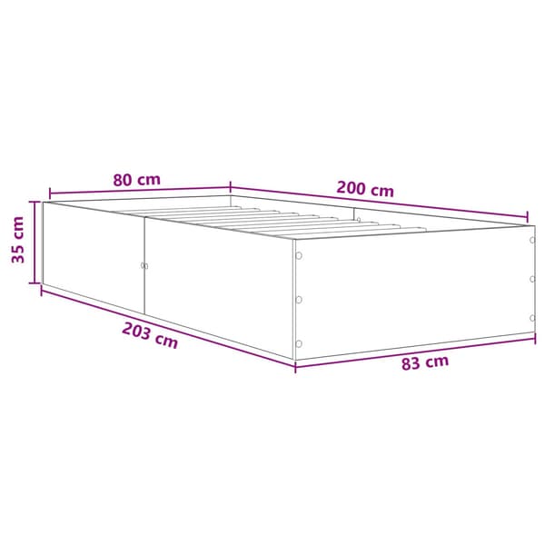 Golvsängsram Artisan-ek 80 x 200 cm Konstruerat trä