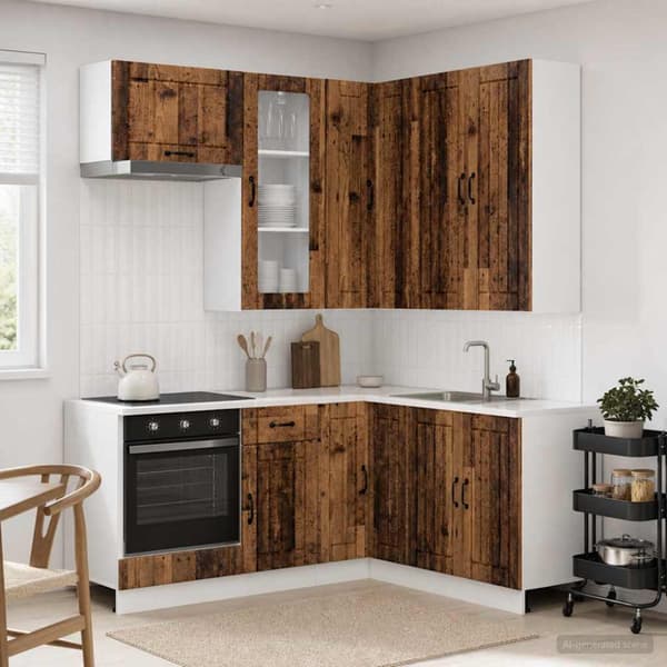 Köksenhet LUCCA 8 pcs Gammalt trä Konstruerat trä
