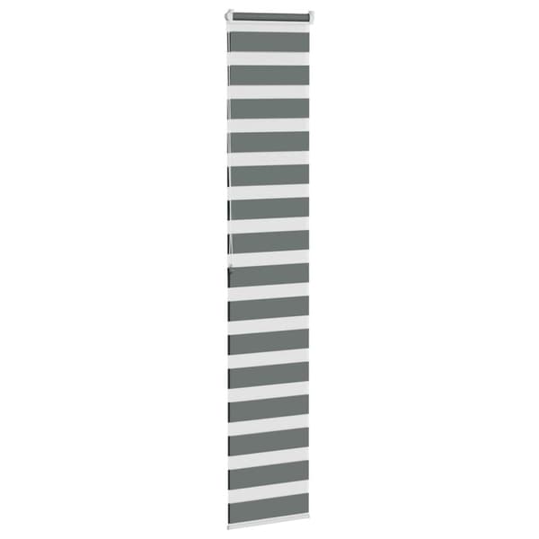 Rullgardin zebra mörkgrå 40x200 cm tyg bredd 35,9 cm polyester