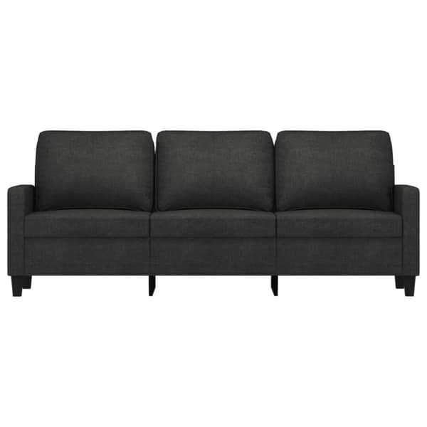 3-sitssoffa svart 180 cm tyg