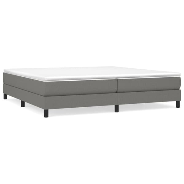 Boxspring-sängram mörkgrå 200x200 cm tyg