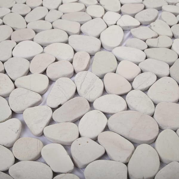 Pebble Tiles Vit 30 x 30 cm Flodsten