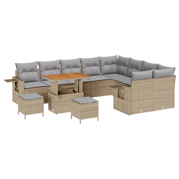Trädgårdsoffset 12 pcs Beige konstrotting