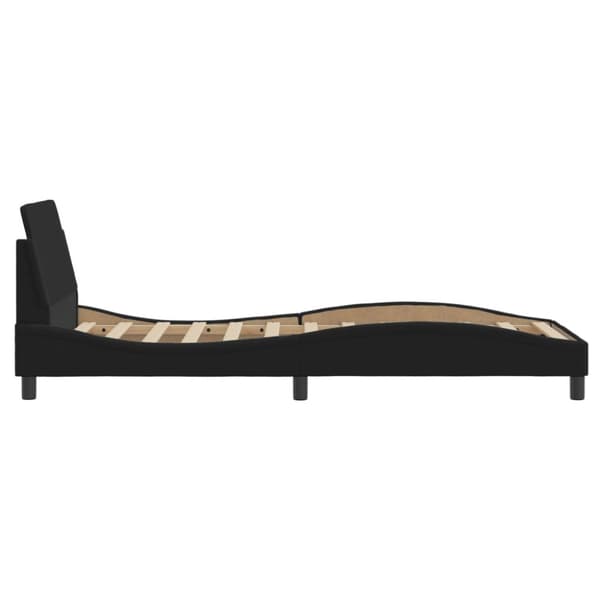 Bed Frame with Headboard "Dover" Black 90x200 cm Fabric