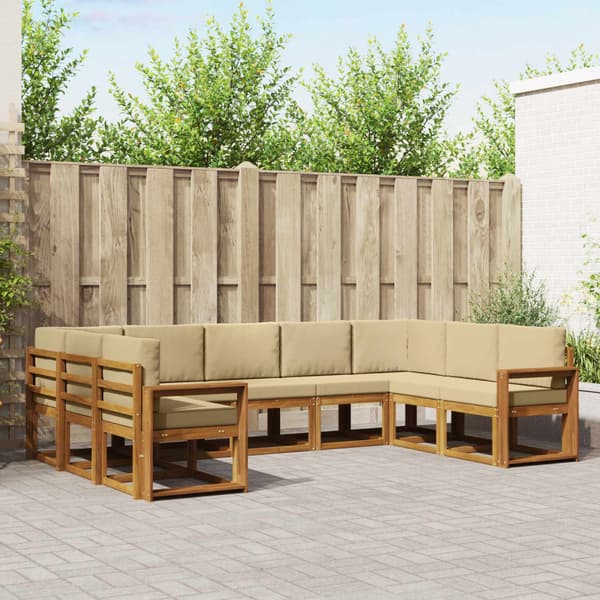 Utomhussoffset 9 st Naturlig och Beige