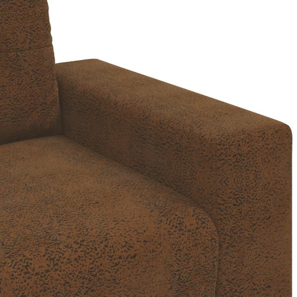 3-Sits soffa Brun 220 cm Faux Mockaläder