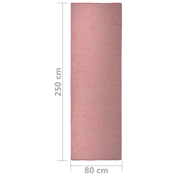 Utomhusmatta plattvävd 80x250 cm röd