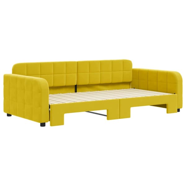 Dagbädd utdragbar gul 100x200 cm sammet