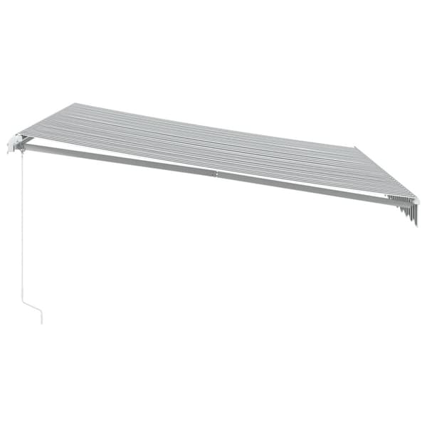 Markis manuellt infällbar antracit&vit 400x350 cm