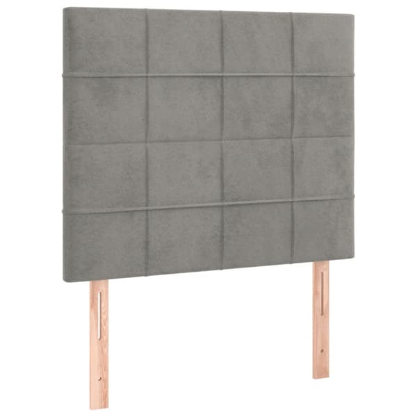 Ramsäng med madrass ljusgrå 100x200 cm sammet