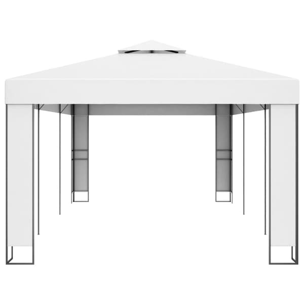 Paviljong med dubbeltak 3x6 m vit