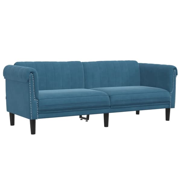 Soffa 3-sits blå sammet