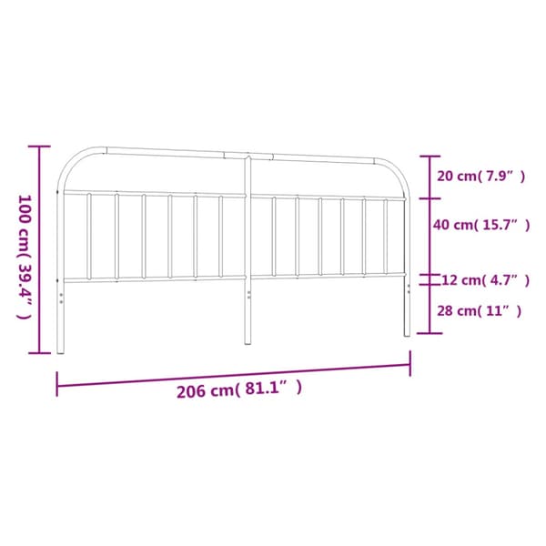 Ersättningsgavel metall vit 200 cm