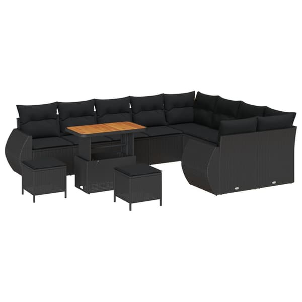 Trädgårdsoffset 12 pcs Svart konstrotting