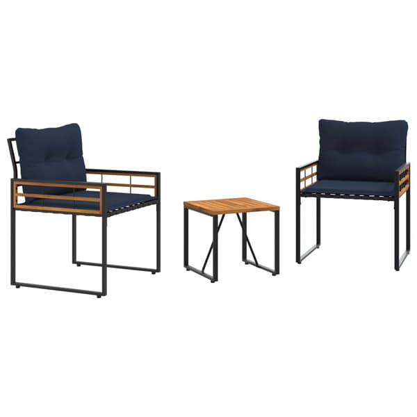Utemöbelset med kudde 3 pcs Marinblå